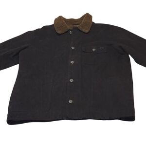 Billabong Black Bomber Jacket with Brown Collar